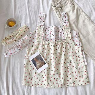 Floral Slim-fit Tank Top With Headband