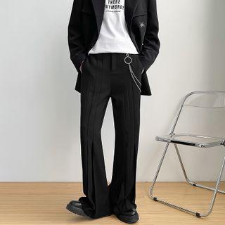 Pleated Bootcut Dress Pants