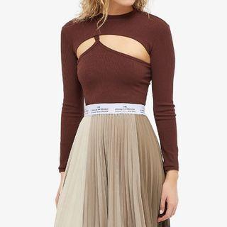 Set: Long-sleeve Shrug + Halter Camisole Top