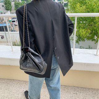 Button-hem Back Blazer