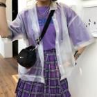 Pvc Short-sleeve Shirt Transparent - One Size