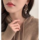 Faux Pearl Fringed Earring 1 Pair - S925 Silver Needle - Gold - One Size