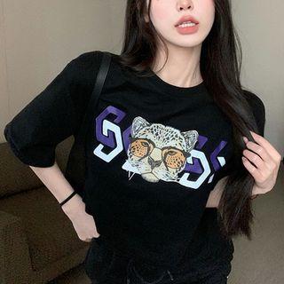 Cartoon-print Oversized T-shirt