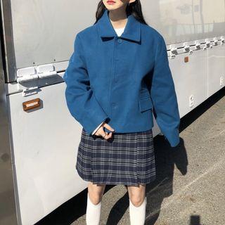 Single Breasted Jacket / Plaid A-line Skirt