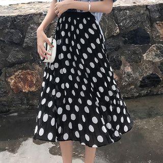 Dotted Midi /a-line Skirt