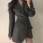 Plain Mini Coat Dress