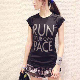 Lettering Sports Short-sleeve T-shirt