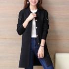 Beaded Plain Long Knit Jacket