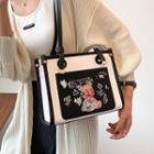 Bear Print Faux Leather Tote Bag