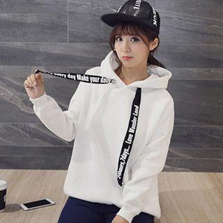 Lettering Drawstring Hoodie