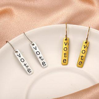 Lettering Bar Alloy Dangle Earring