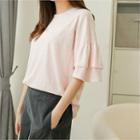 Frill-layered Sleeve Top