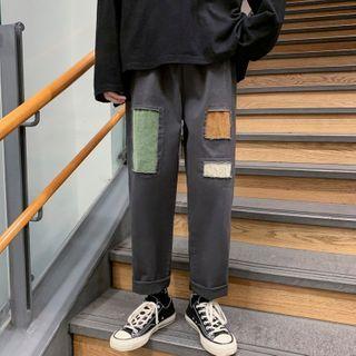 Contrast Patch Straight Leg Pants