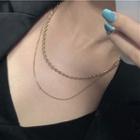 Layered Alloy Necklace 1pc - Gold - One Size