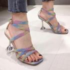Glitter High-heel Gladiator Sandals