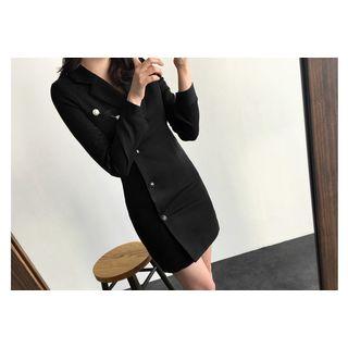 Single-breasted Notched-lapel Dress