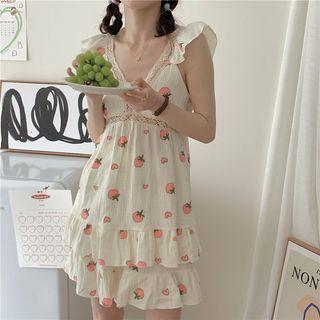 Sleeveless Fruit Print Top / Shorts / Dress / Set