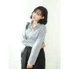 Wide-cuff Dip-back Stripe Shirt