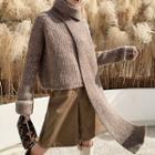 Contrast Trim Sweater / Scarf