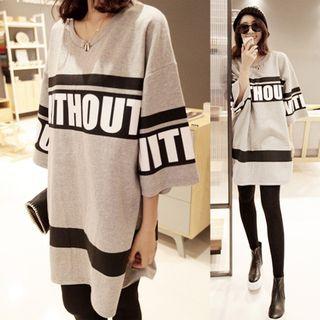 Lettering 3/4-sleeve Tunic