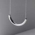 925 Sterling Silver Curve Pendant Necklace S925 Silver - Necklace - One Size