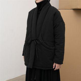 Padded Sashed Jacket Black - One Size