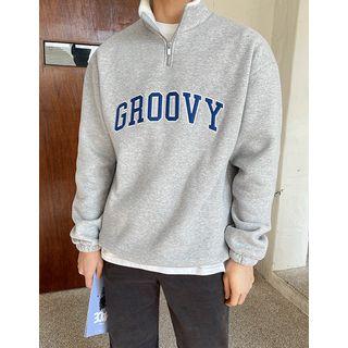 Dumble-trim Letter-patched Anorak Sweatshirt