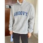 Dumble-trim Letter-patched Anorak Sweatshirt