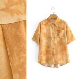 Pocket Front Tie Dye Short Sleeve Shirt