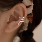 Snake Layered Ear Cuff 1 Pair - Silver - One Size