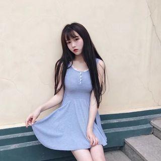 Lace Trim Tank Dress