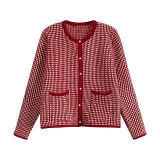 Gingham Cardigan Red - One Size