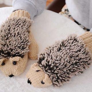 Hedgehog Knit Mittens