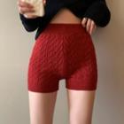 High Waist Cable Knit Shorts