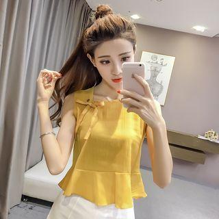 Bow Sleeveless Dip Back Top