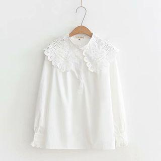 Long-sleeve Lace Collar Top