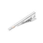 Simple Classic White Shell Geometric Tie Clip Silver - One Size