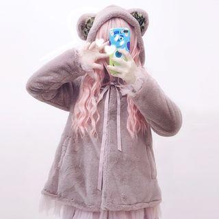 Bear Ear-accent Hooded Jacket