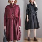 Panel High-neck Dress