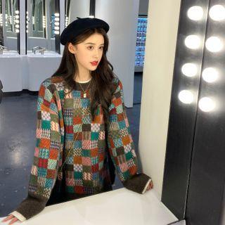 Round Neck Color-block Sweater