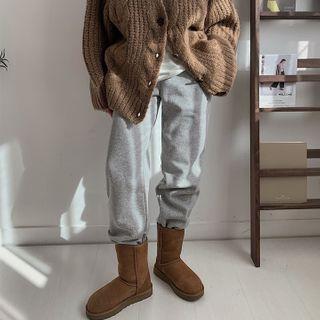 Colored Fleece-lined Jogger Pants