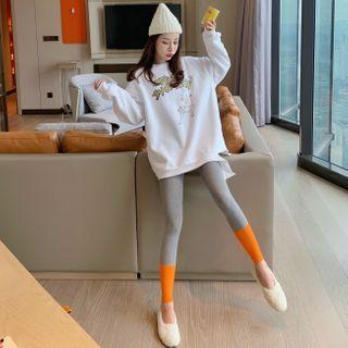 Loose-fit Printed Sweater / Colorblock Leggings