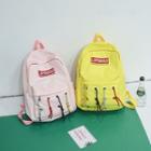 Nylon String-detail Lettering Backpack
