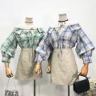 Plaid Blouse Green - One Size