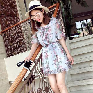 Short-sleeve Ruffled Playsuit