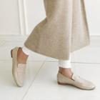 Wooden-heel Penny Loafers