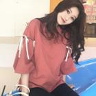 Tied Elbow-sleeve T-shirt