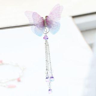 Crystal Butterfly Drop Earring