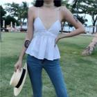 Spaghetti-strap Peplum Top
