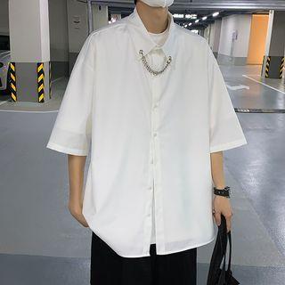 Elbow-sleeve Chain Detail Shirt